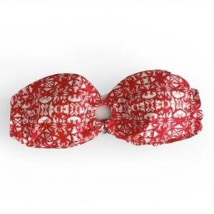 Converse Red White Strapless Bikini Top XL NWT Bandeau Swim Top Summer